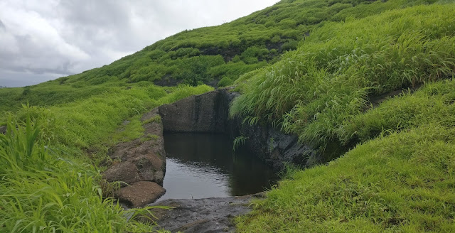 Water cistern at Manikgad fort