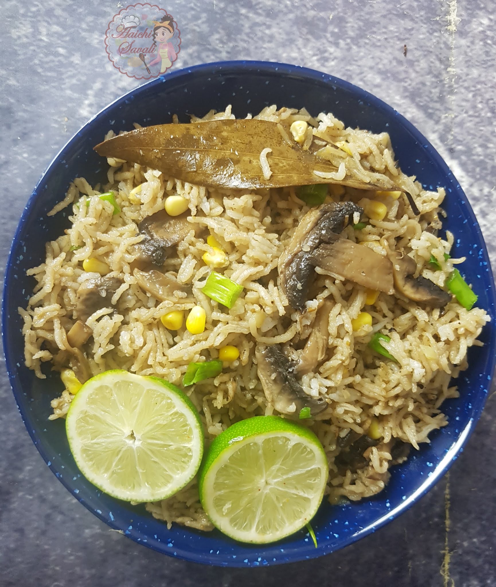 Instant Pot Mushroom Corn Rice Healthy One Pot Meal Aaichi Savali