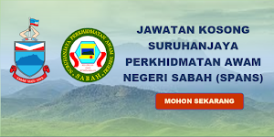 Minima PT3/PMR Layak Memohon Jawatan Kosong Suruhanjaya Perkhidmatan Awam Negeri Sabah (SPANS)