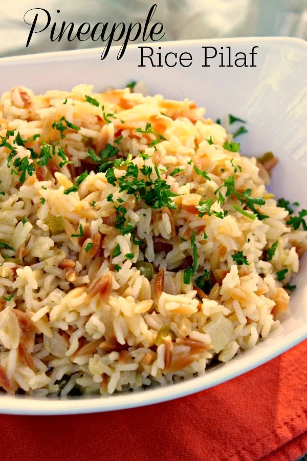 Pineapple Rice Pilaf:  A step above your ordinary rice pilaf and so easy to make!  #rice #side