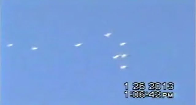 UFOs flying in formation that don't leave anything to the imagination.