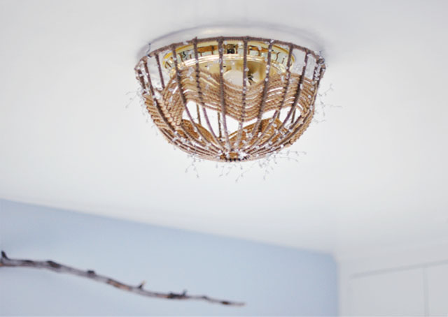 DIY Rope Pendant Lamp Ceiling Light Fixture Disguise