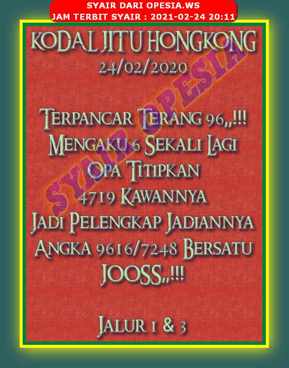 1 New Message Kode Syair Hongkong 24 Februari 2021 Forum Syair Togel Hongkong Singapura Sydney