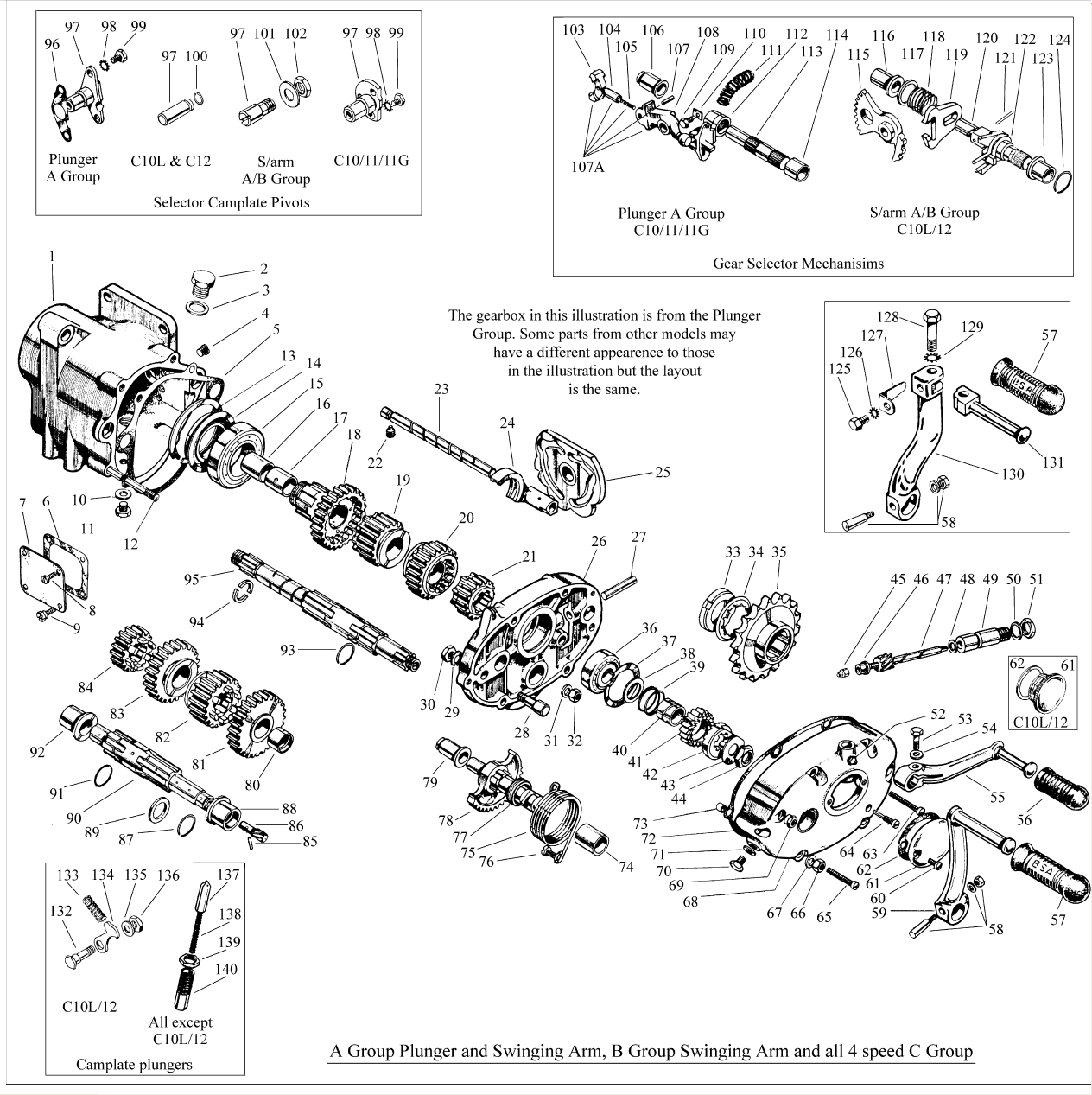 BSA C12 1957 (Restauro) Gearbox and Clutch