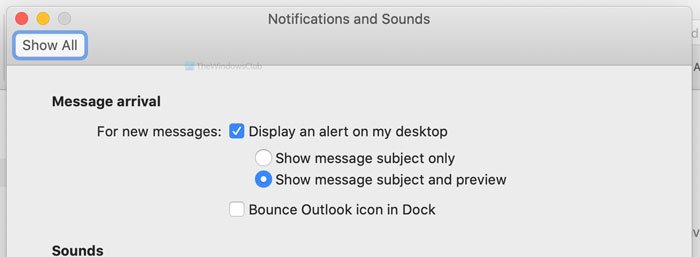 Las notificaciones de Outlook no funcionan en Mac