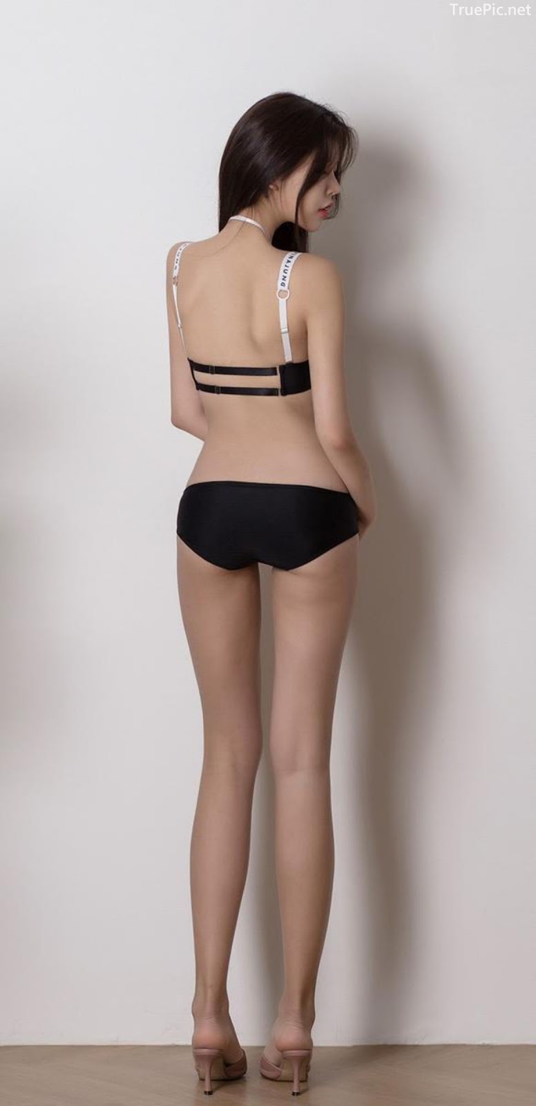 Korean model and fashion - Dahyeon - Black Lingerie set - Picture 7