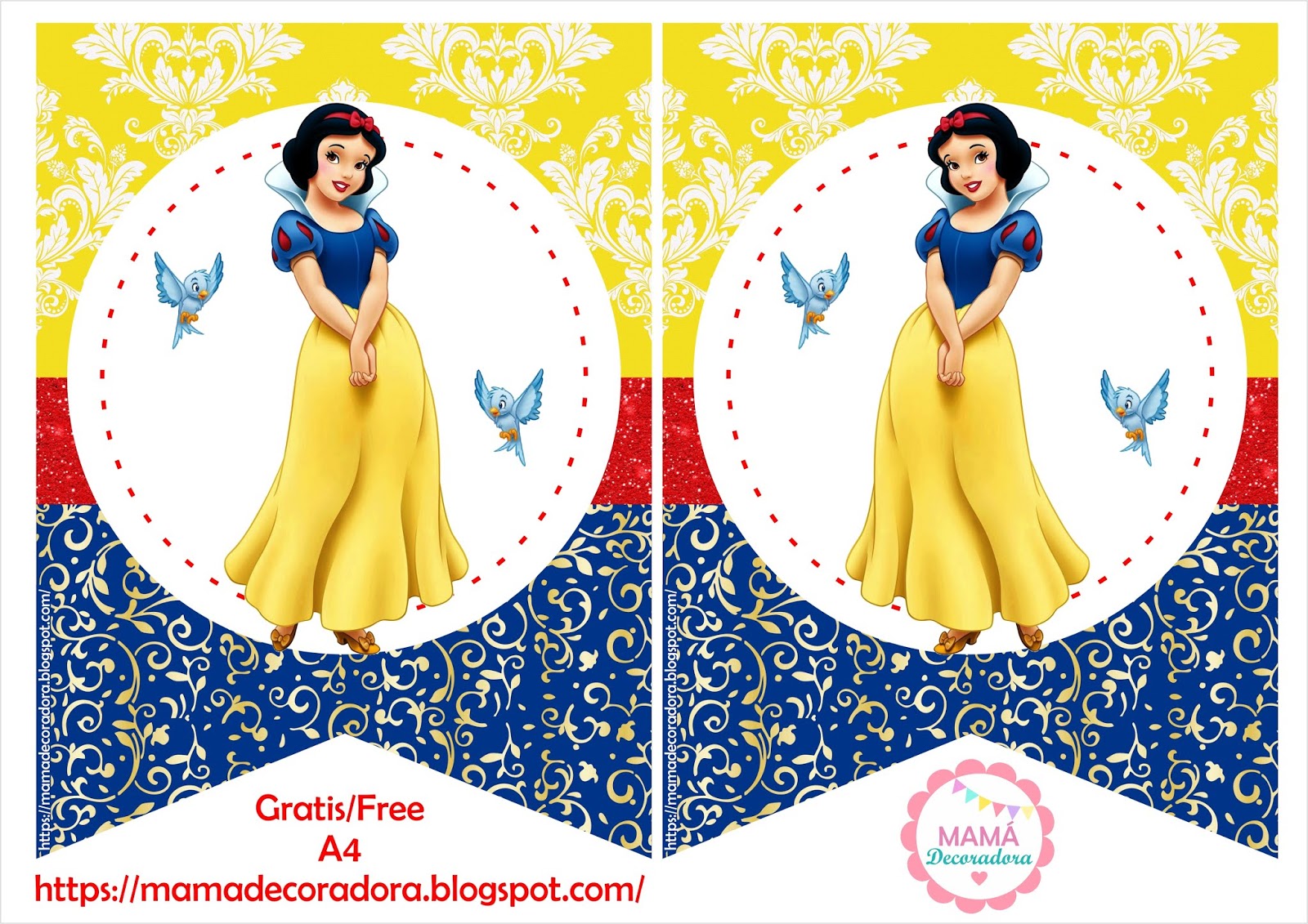 Mamá Decoradora Kit imprimible Blancanieves