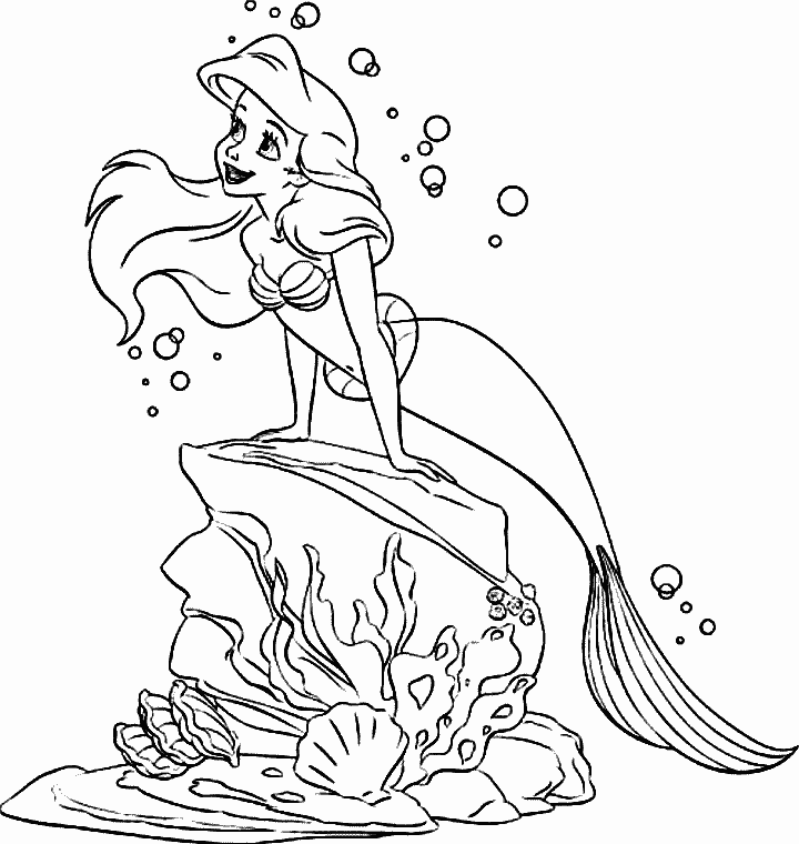 Disney Princess Mermaid Coloring Pages title=
