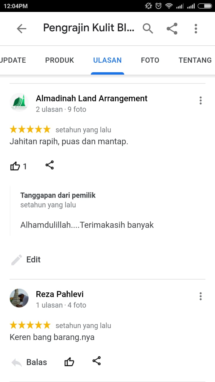 Testimoni Pelanggan Pengrajin Billion