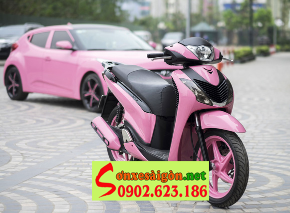 Mẫu sơn xe Honda Sh150i màu hồng cực đẹp