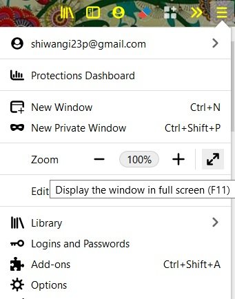 Cómo abrir el navegador Chrome, Edge o Firefox en modo de pantalla completa