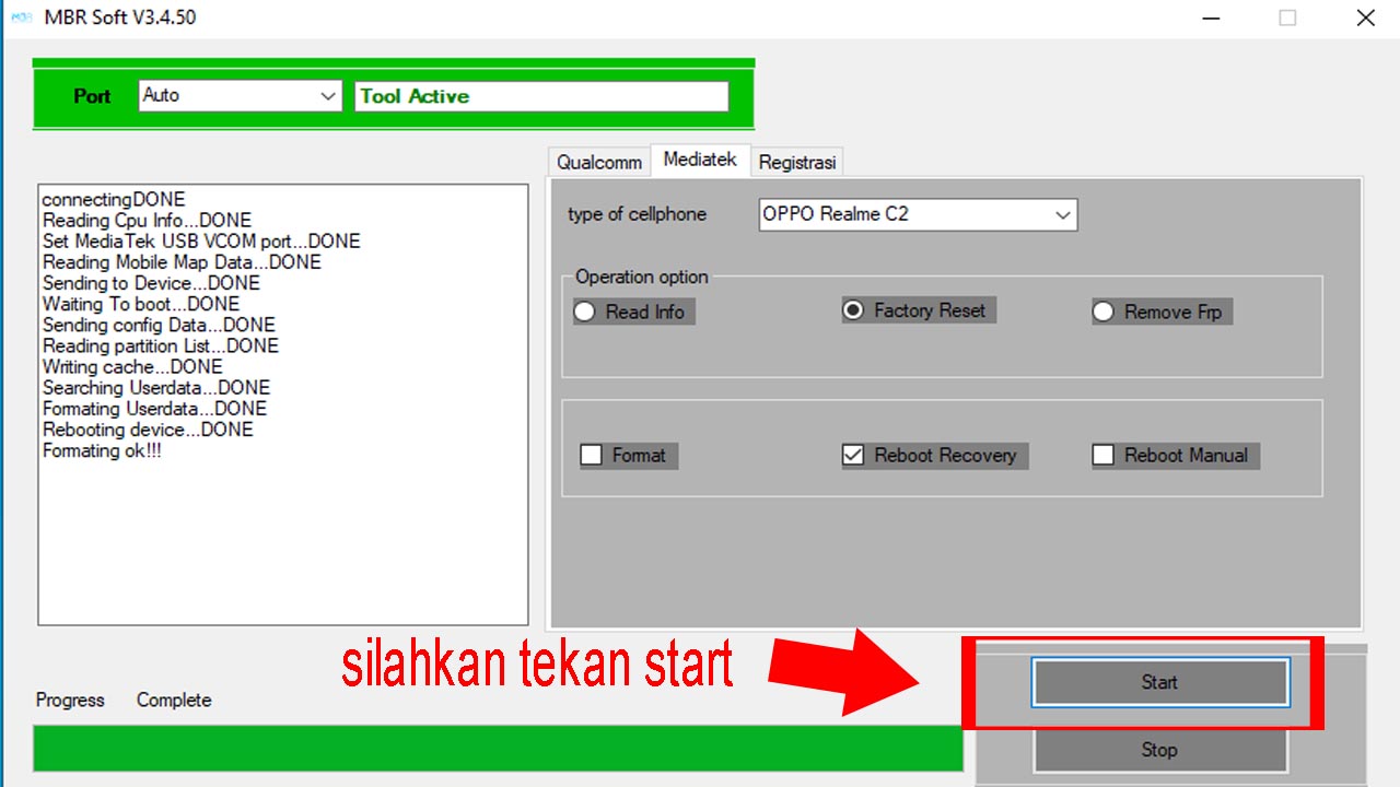 Buka pola realme c2 rmx1941 2020 via RBS Soft V3.4.50