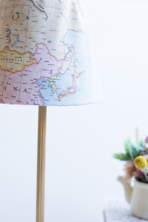 Lámpara de tela mapas