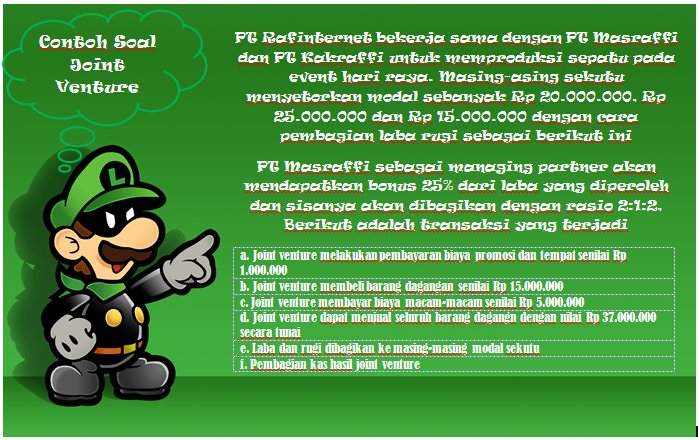 Contoh Soal Dan Jawaban Materi Joint Venture Mas Raffi