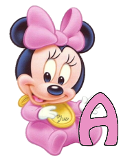 Abecedario de Minnie Bebé en Rosa. Minnie Baby in Pink Alphabet.