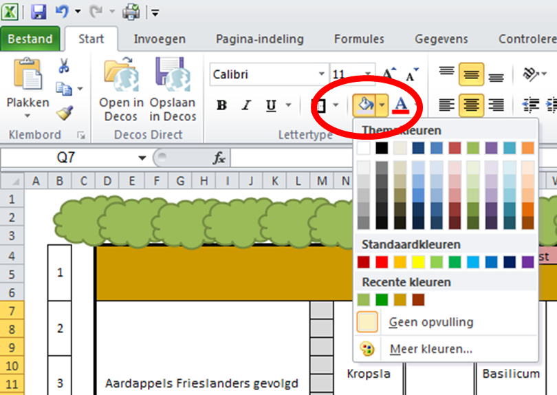 moestuinplan maken in excel