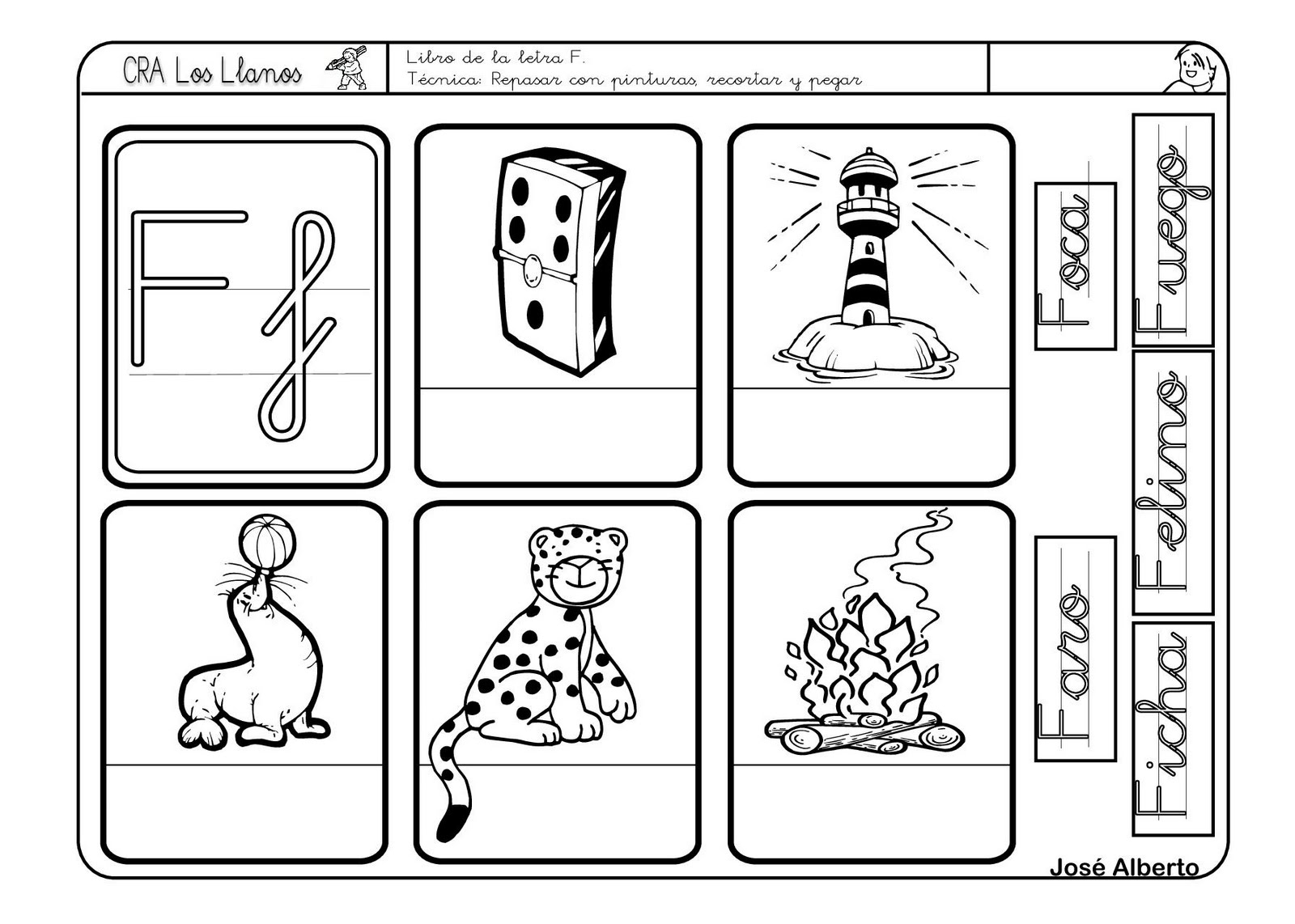 "Nuestro pequeblog": Fichas letra F/f