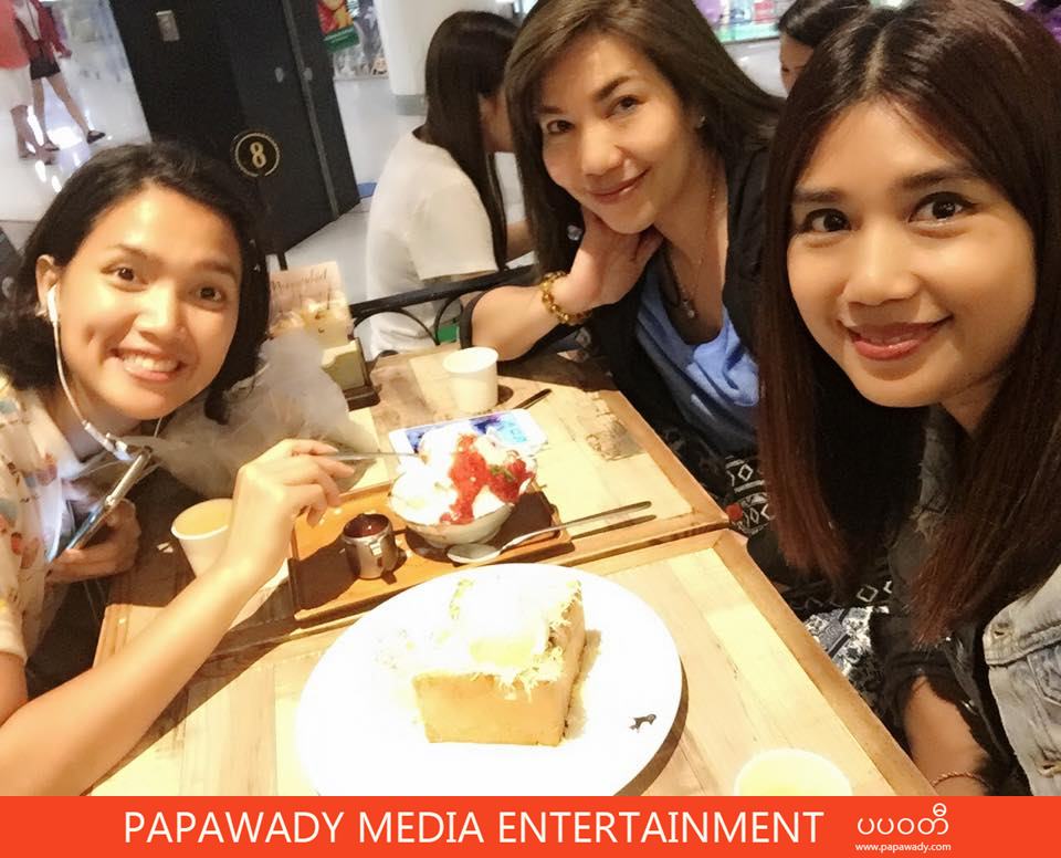 Khine Thin Kyi , Aye Myat Thu and May Khalar Enjoying Together in Bangkok Shopping Malls , Eating and Movie Time 