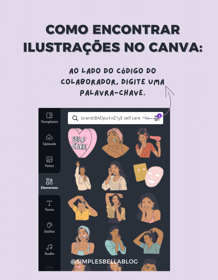 Como pesquisar elementos no Canva