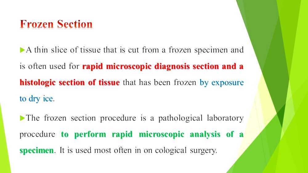 Frozen section procedure