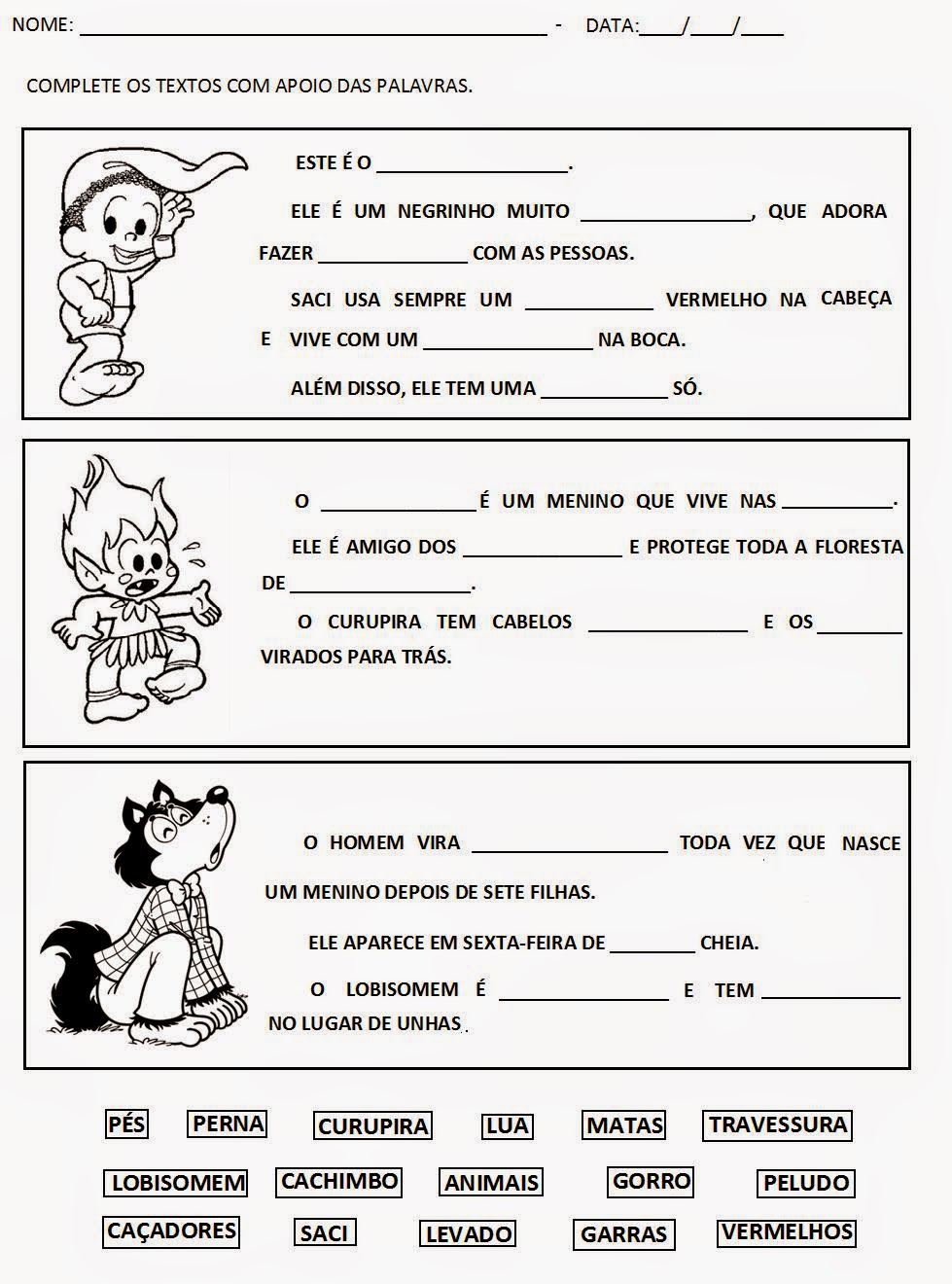 Atividades de Leitura e Interpretação sobre o Folclore