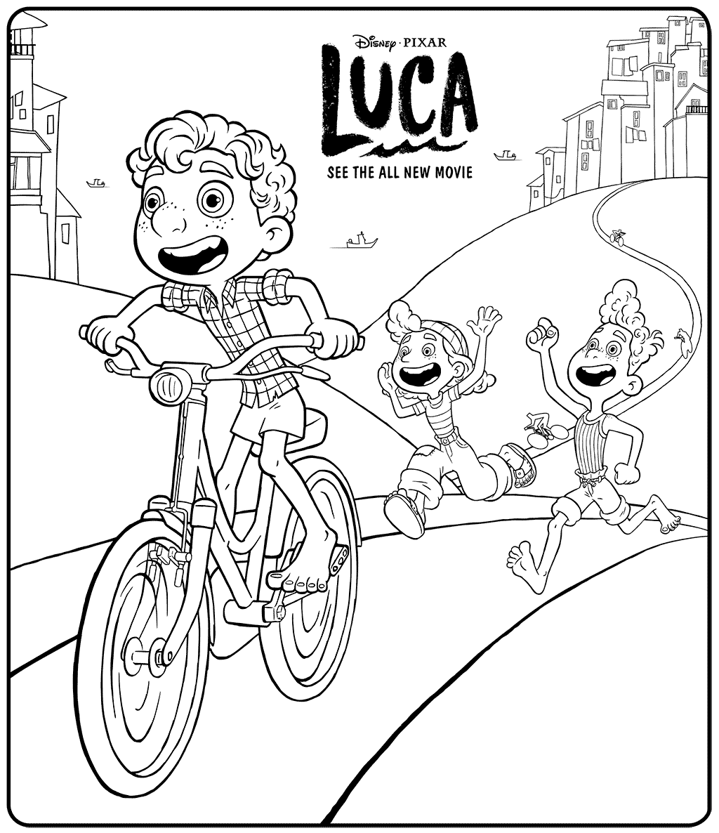 Desenho de Luca, o filme da Disney Pixar para colorir