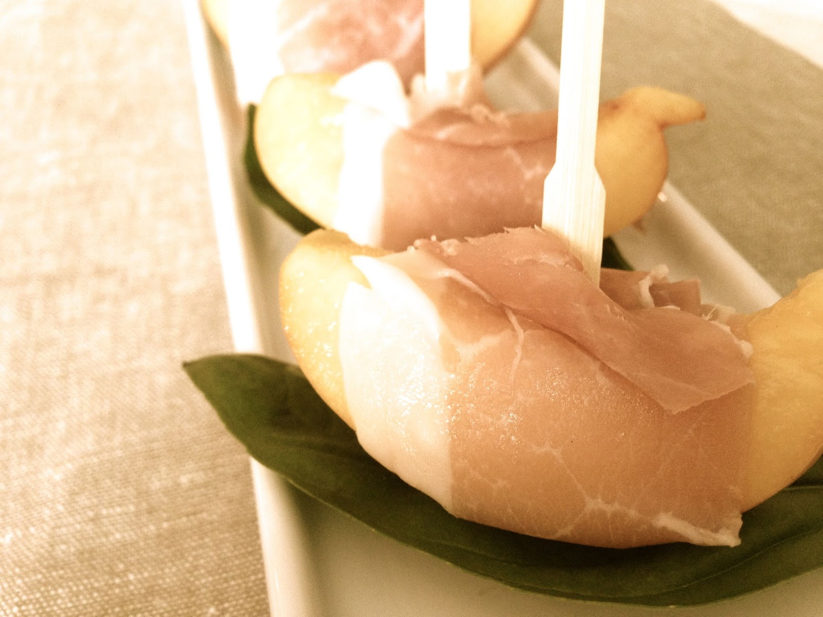 Prosciutto Wrapped Nectarines w/ Basil