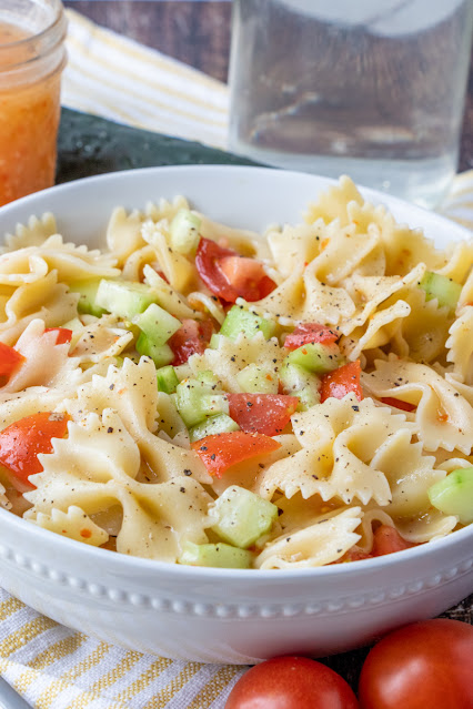 Close up of salad in a large bowl