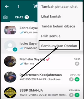 Cara Menyembunyikan Chat Whatsaap Tanpa Arsip