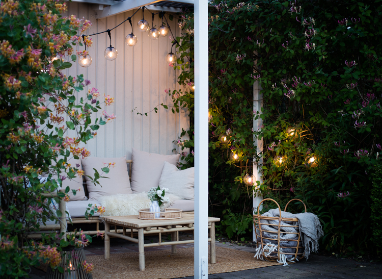 my A Cosy Outdoor Oasis Gets a String Lighting Update