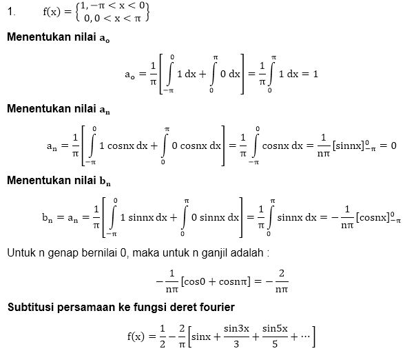 Aplikasi dan Contoh Penyelesaian Uraian Deret Fourier