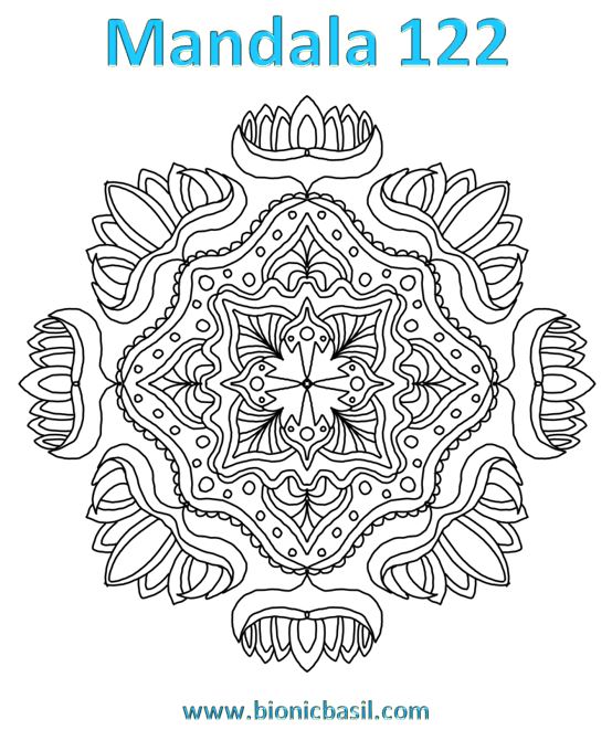 Mandalas on Monday ©BionicBasil® Colouring With Cats Mandala #122 Downloadable Image