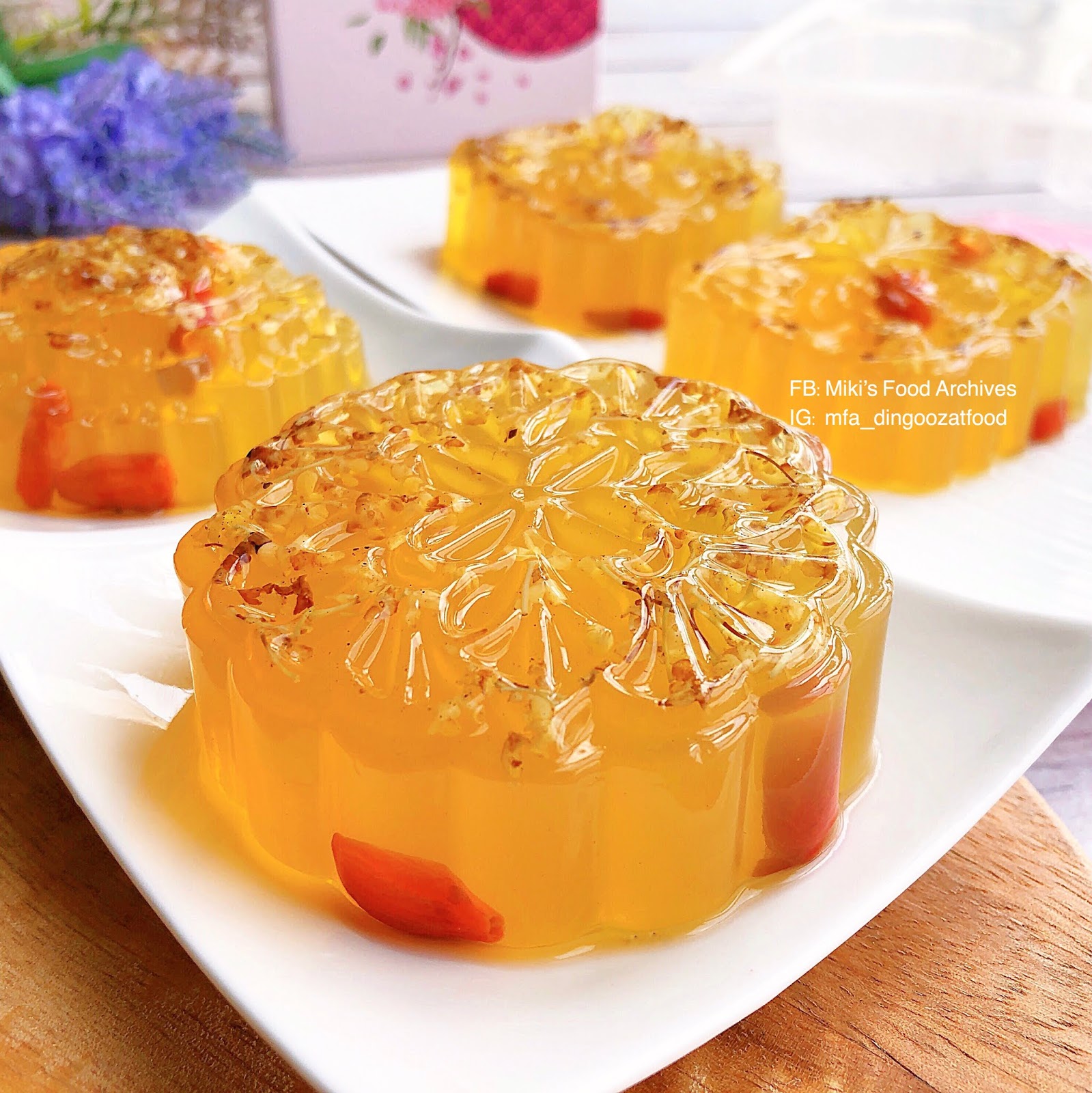 Miki S Food Archives Osmanthus Jelly Agar Agar Mooncake Æ¡è±æ¸æçèæé¥¼