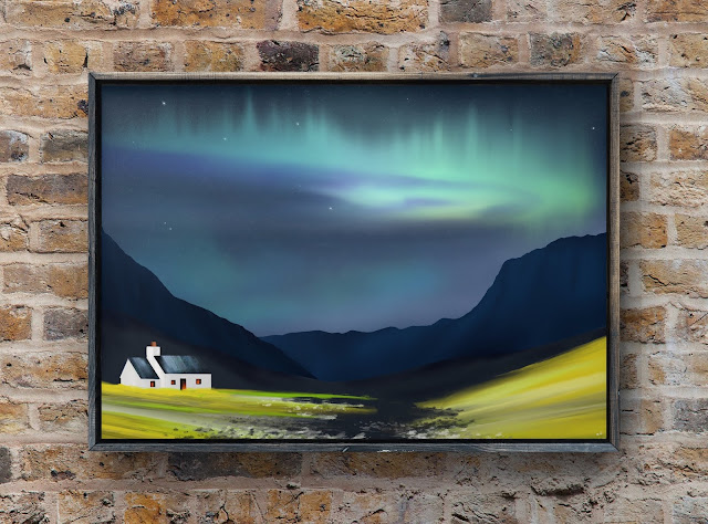 highland landscape aurora