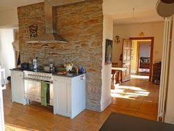 Exposed stonework in the kitchen