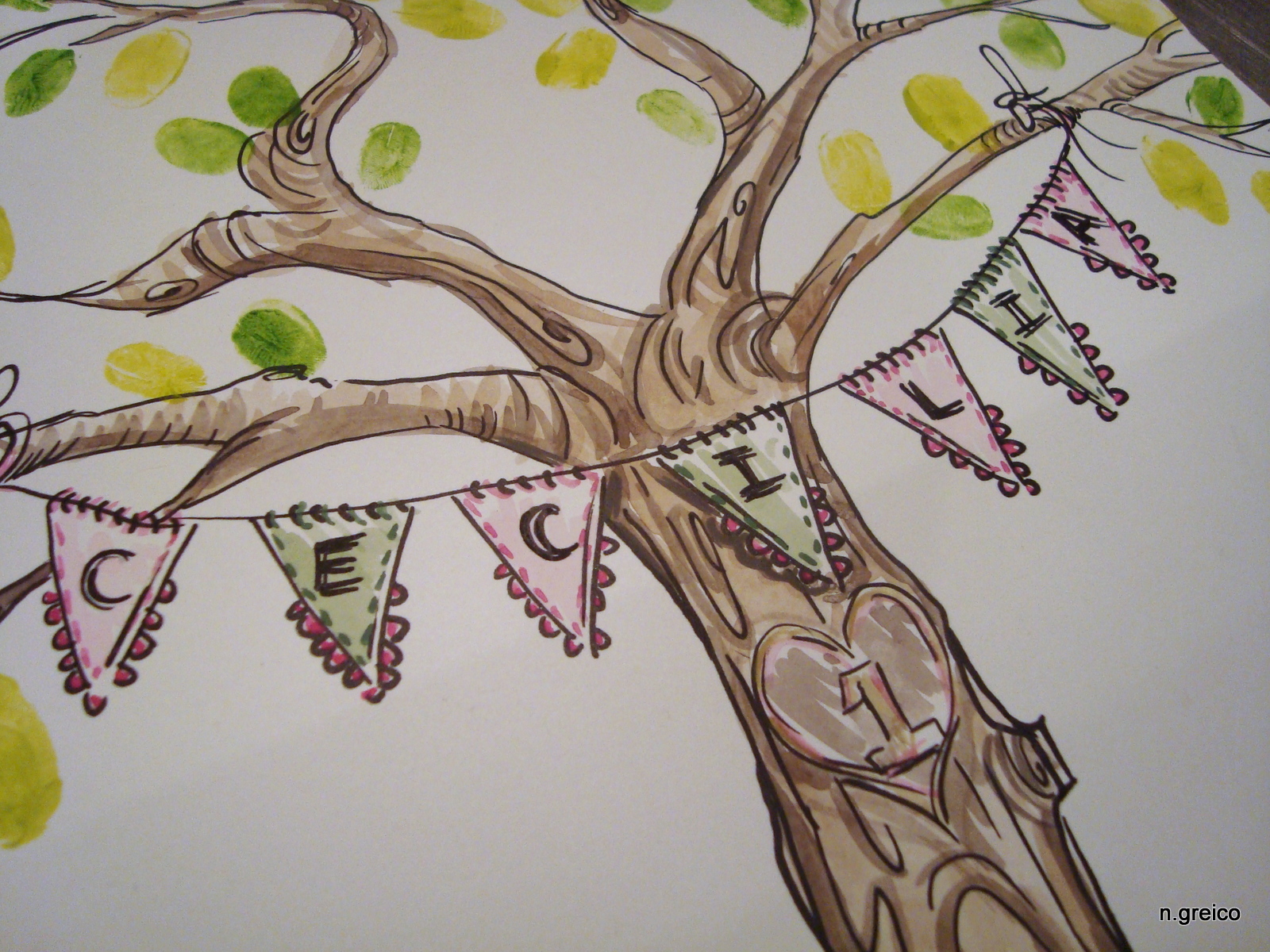 Nicolle Greico Art: Personalized Fingerprint Tree