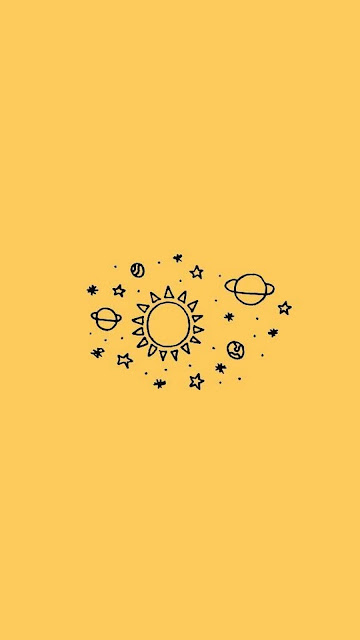 Yellow iphone solar system background Yellow iphone solar system background