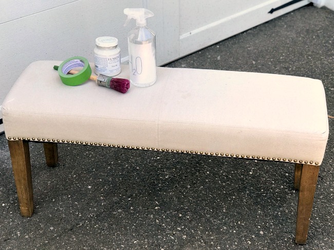 Painted Fabric Bench with Buffalo Check