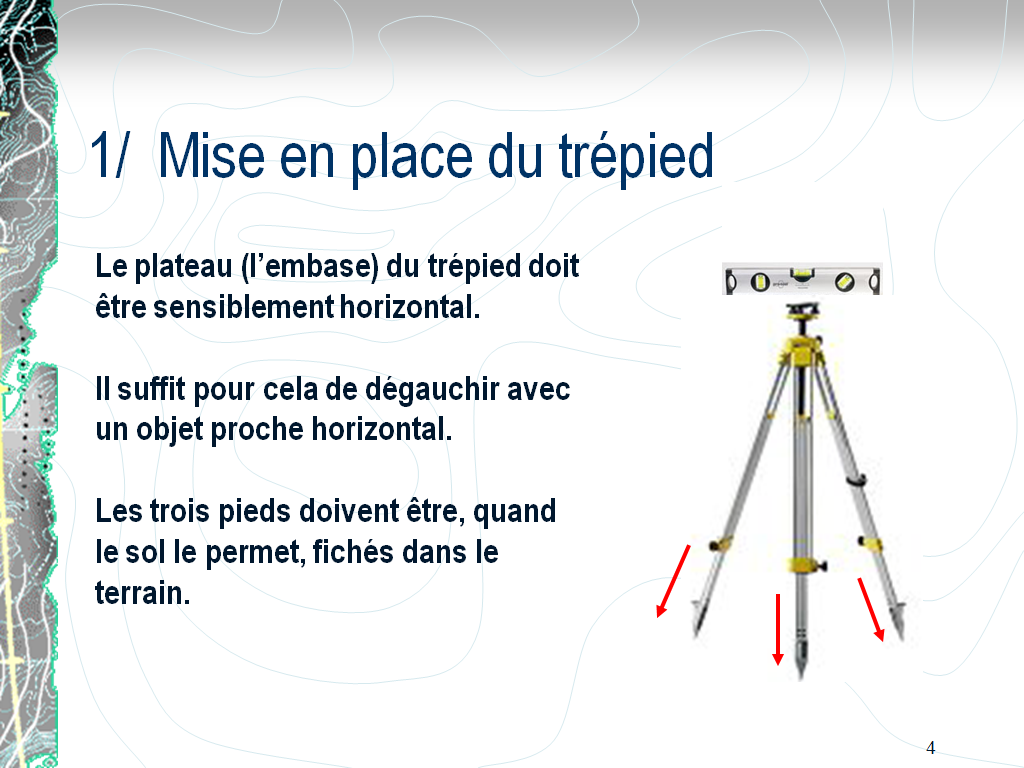 BTSTopographie: La mise en station d'un appareil niveau
