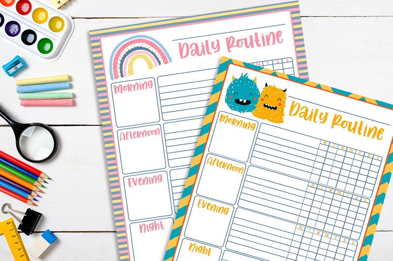 Kids Weekly Calendar Cute Colorful Printable Children's -  Portugal