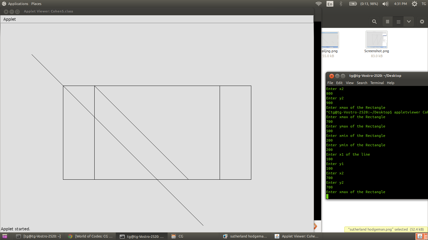 Line Clipping Program Source Code World of Codes: COHEN-SUTHERLAND LINE CLIPPING ALGORITHM IN JAVA