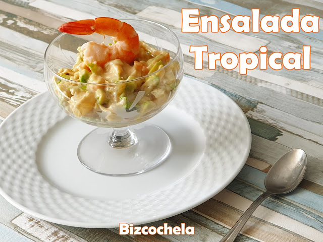 Ensalada Tropical Con Aguacate Y Langostinos