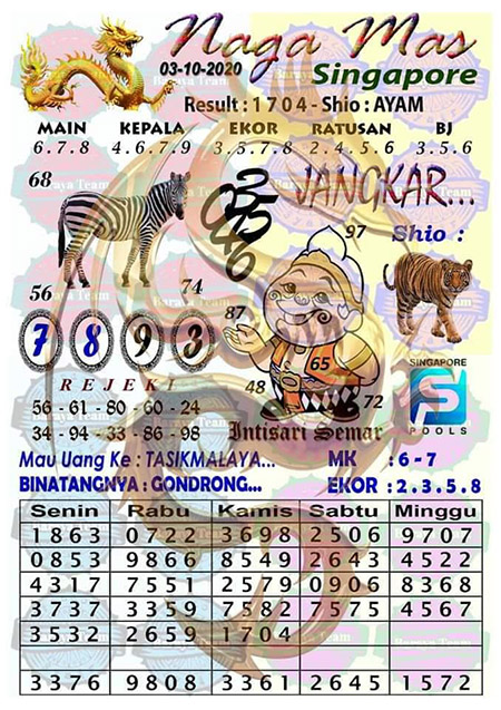 Syair Sgp Hari Ini 03 Oktober 2020