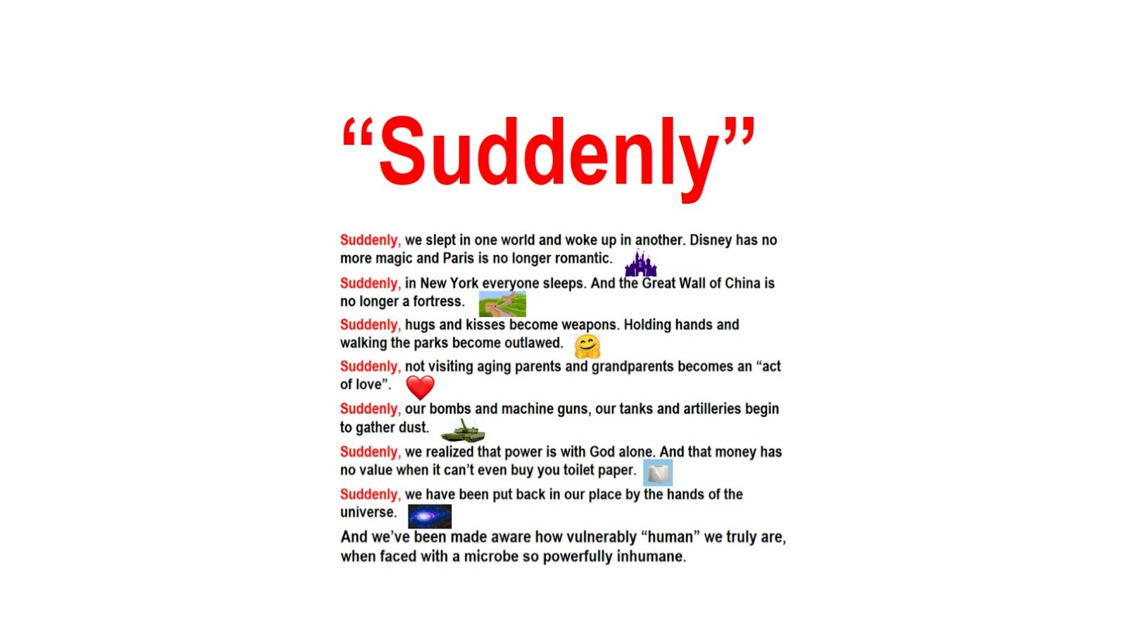 “Suddenly”