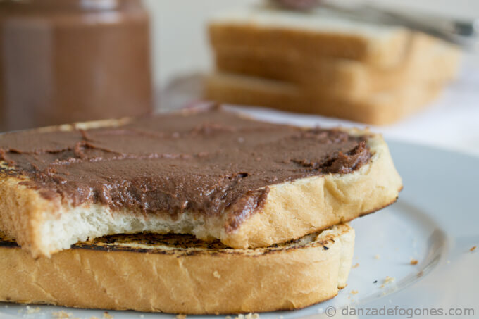 Cocoa and hazelnut spread. Nocilla or homemade Nutella Cocoa and hazelnut spread. Nocilla or homemade Nutella