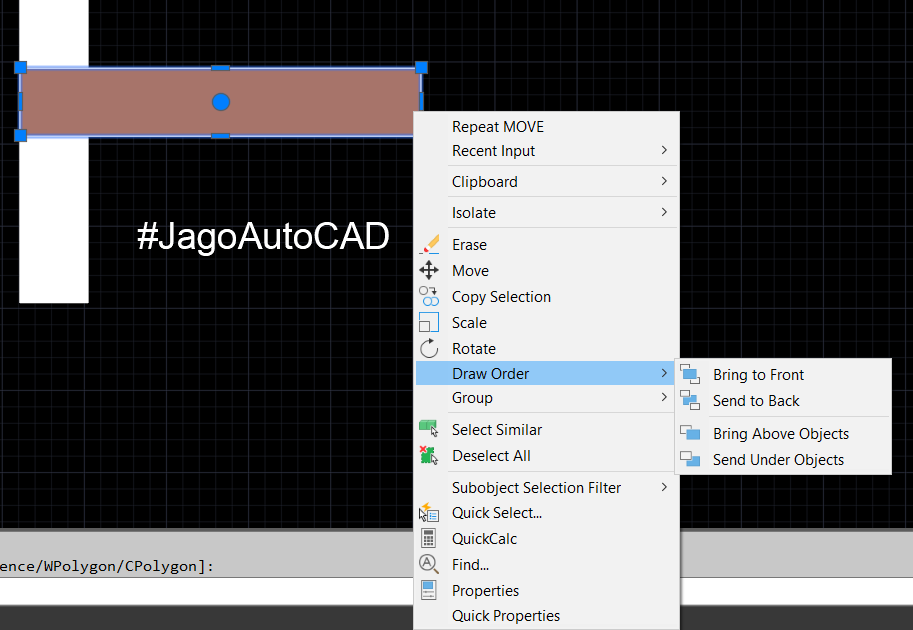 Fungsi Draw Order di AutoCAD