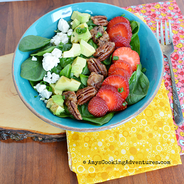 SpinachStrawberry Salad with Candied Pecans