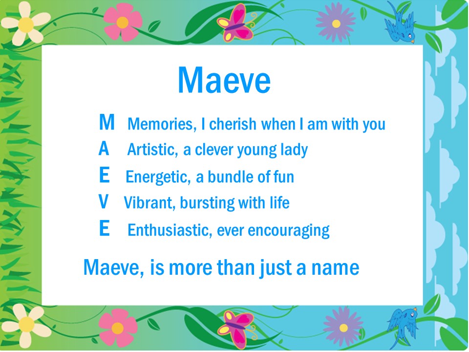 Acrostic Name Poems Maeve