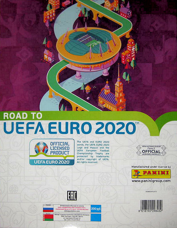 Football Cartophilic Info Exchange: Panini - Road to UEFA Euro 2020 sticker collection (01) - Albums