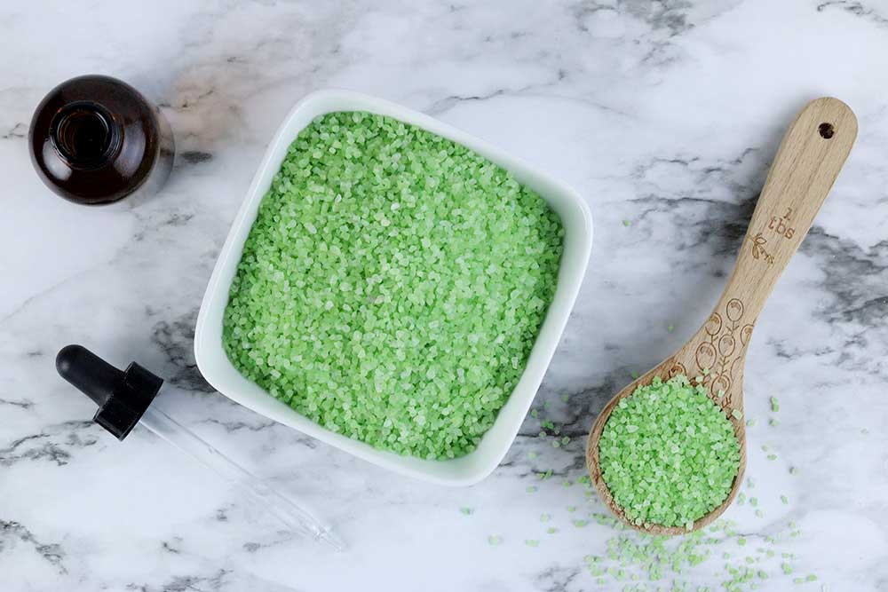 Stress Relief Bath Salts Recipe With Eucalyptus and Spearmint